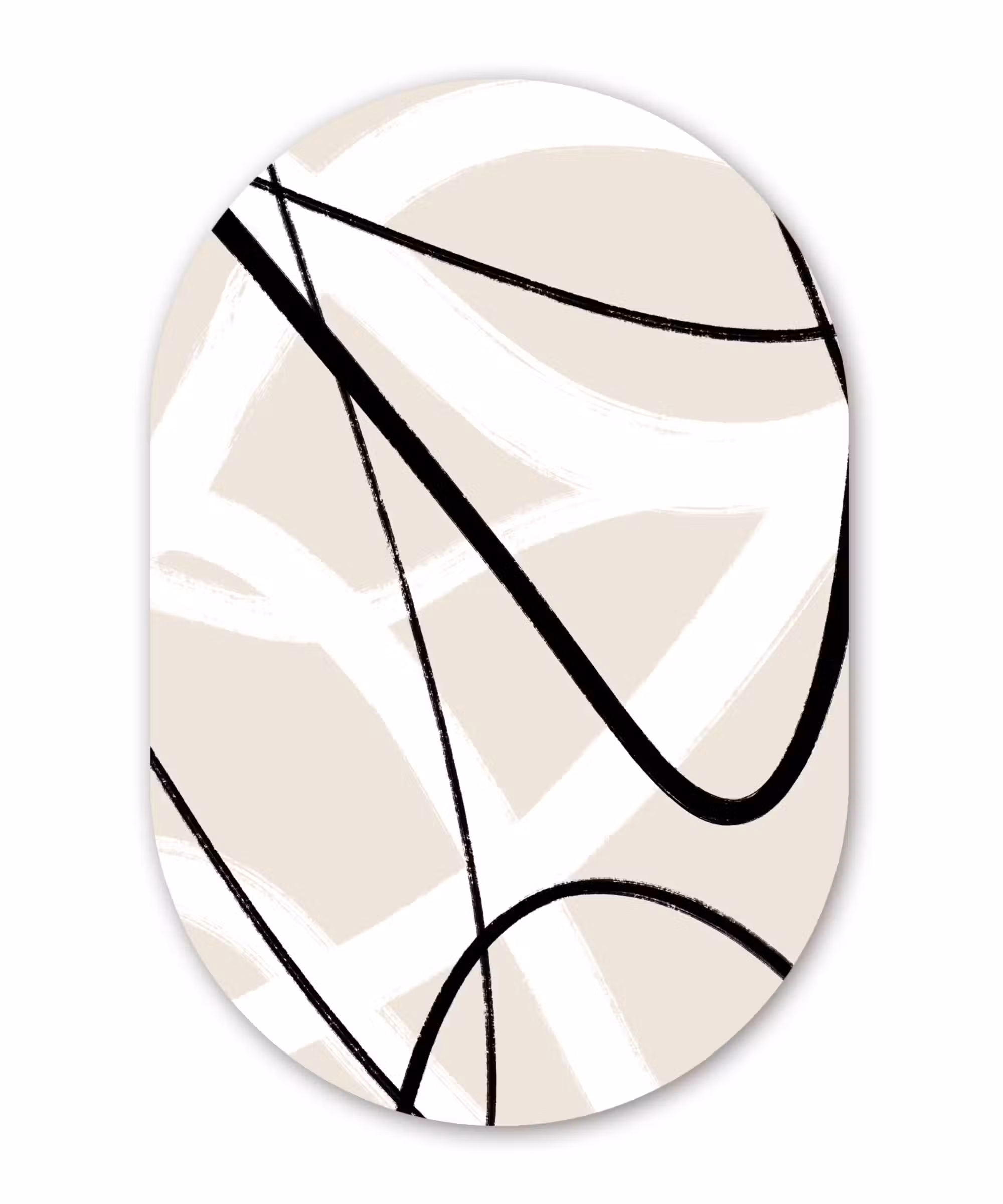 Muurovaal - Lijn - Abstract - Minimalisme - Pastel