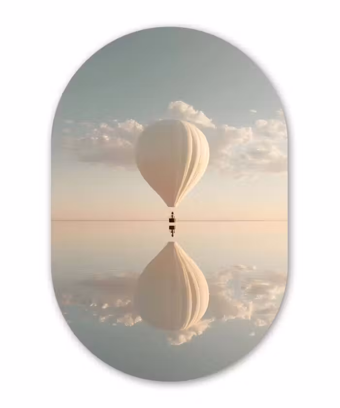 Muurovaal - Luchtballon - Wolken - Water - Blauw