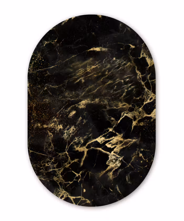 Muurovaal - Luxe - Goud - Zwart