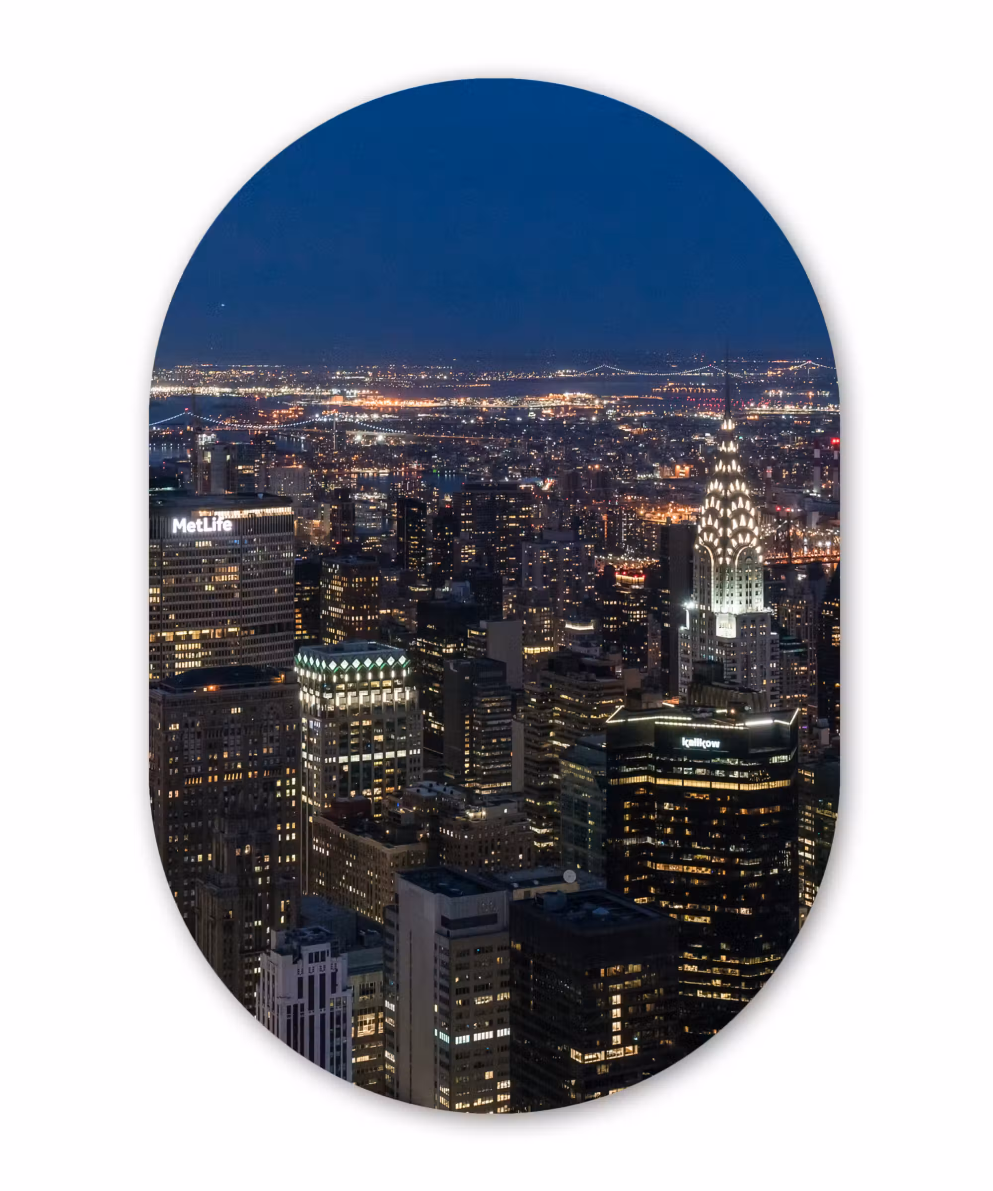 Muurovaal - New York - Nacht - Sterrenhemel