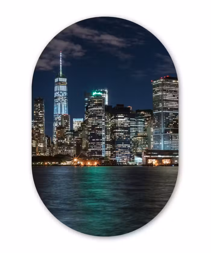 Muurovaal - New York - Skyline - Sterrenhemel