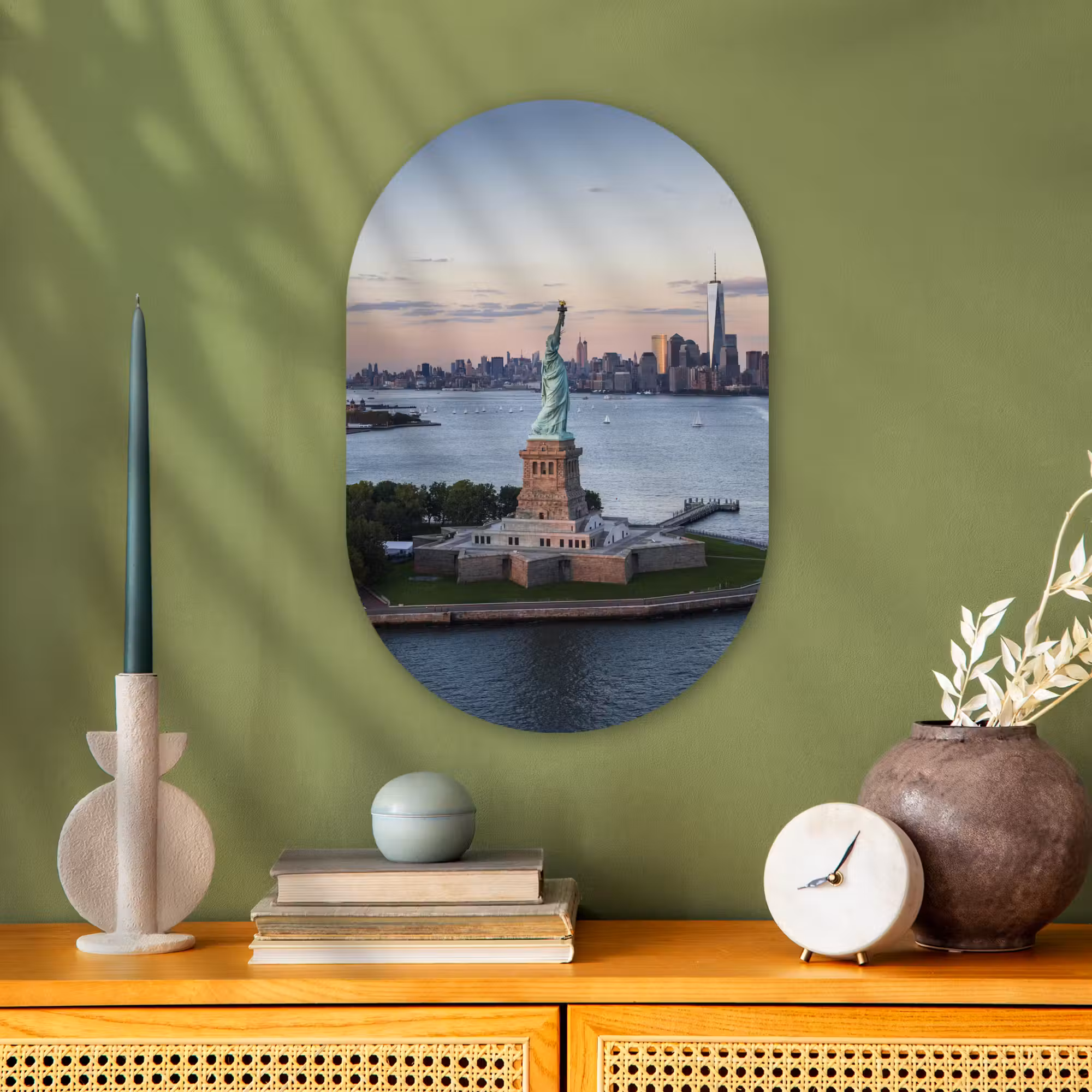 Muurovaal - New York - Vrijheidsbeeld - Skyline