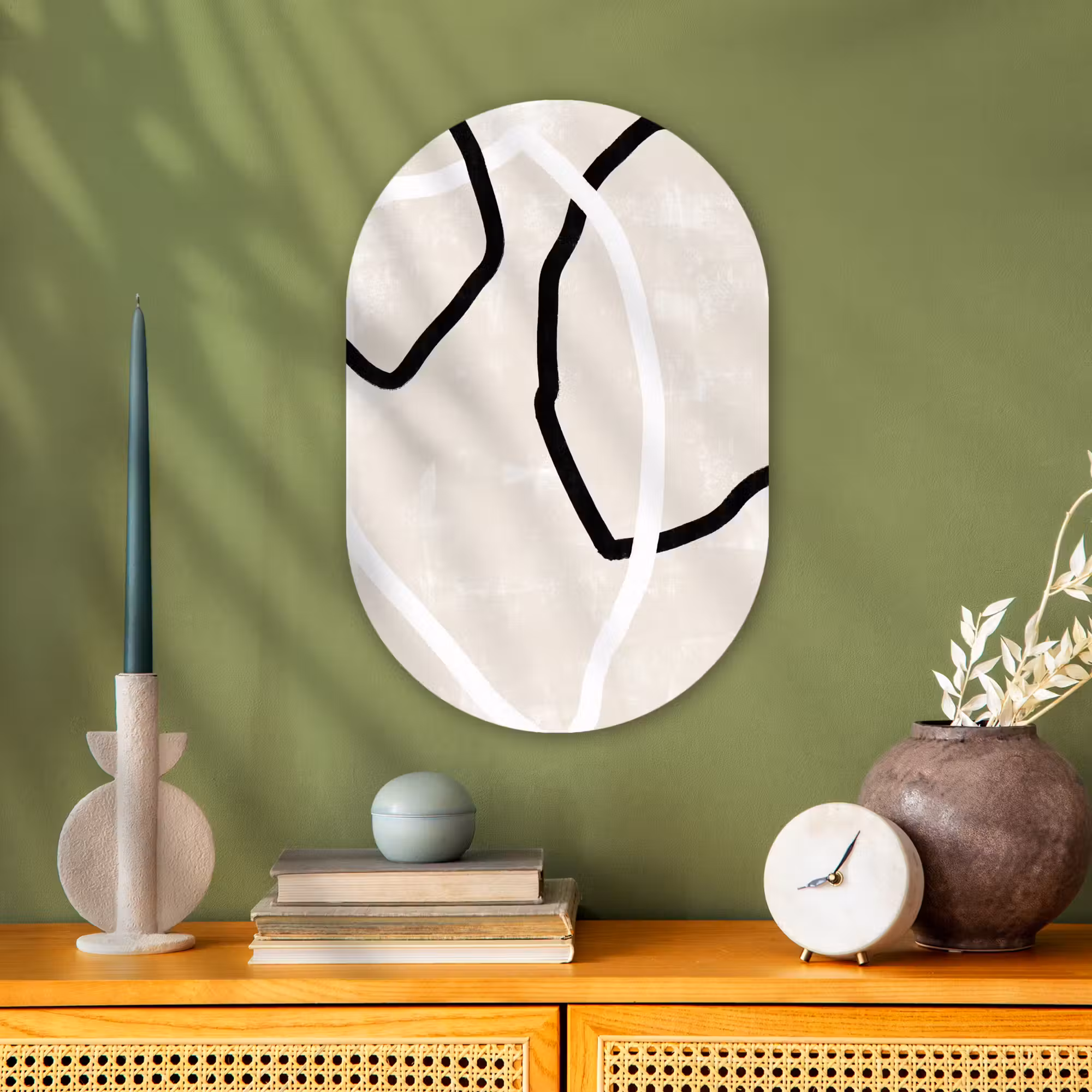 Muurovaal - Roze - Minimalisme - Design
