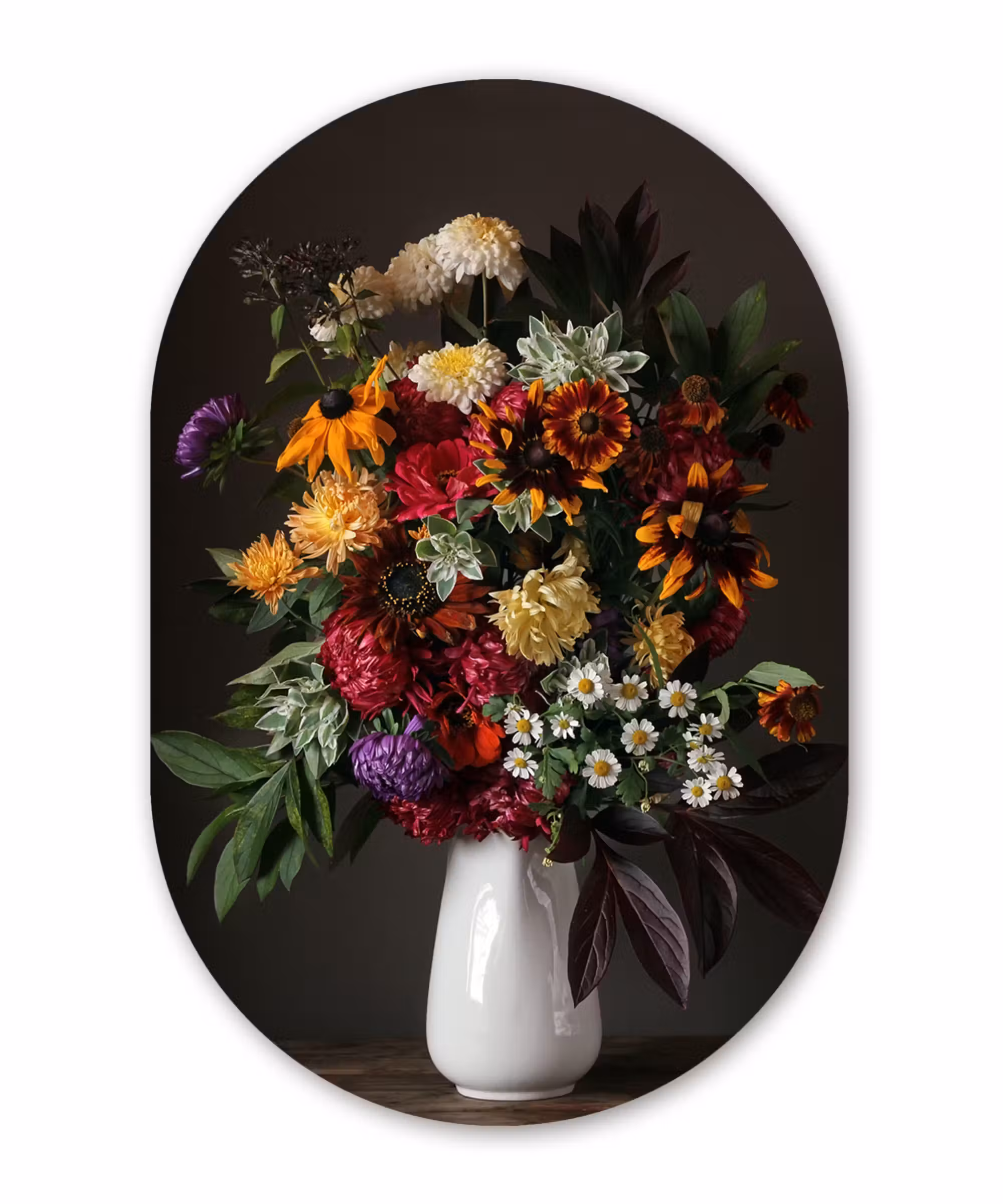Muurovaal - Stilleven - Boeket - Kleur