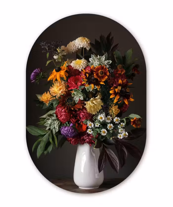 Muurovaal - Stilleven - Boeket - Kleur