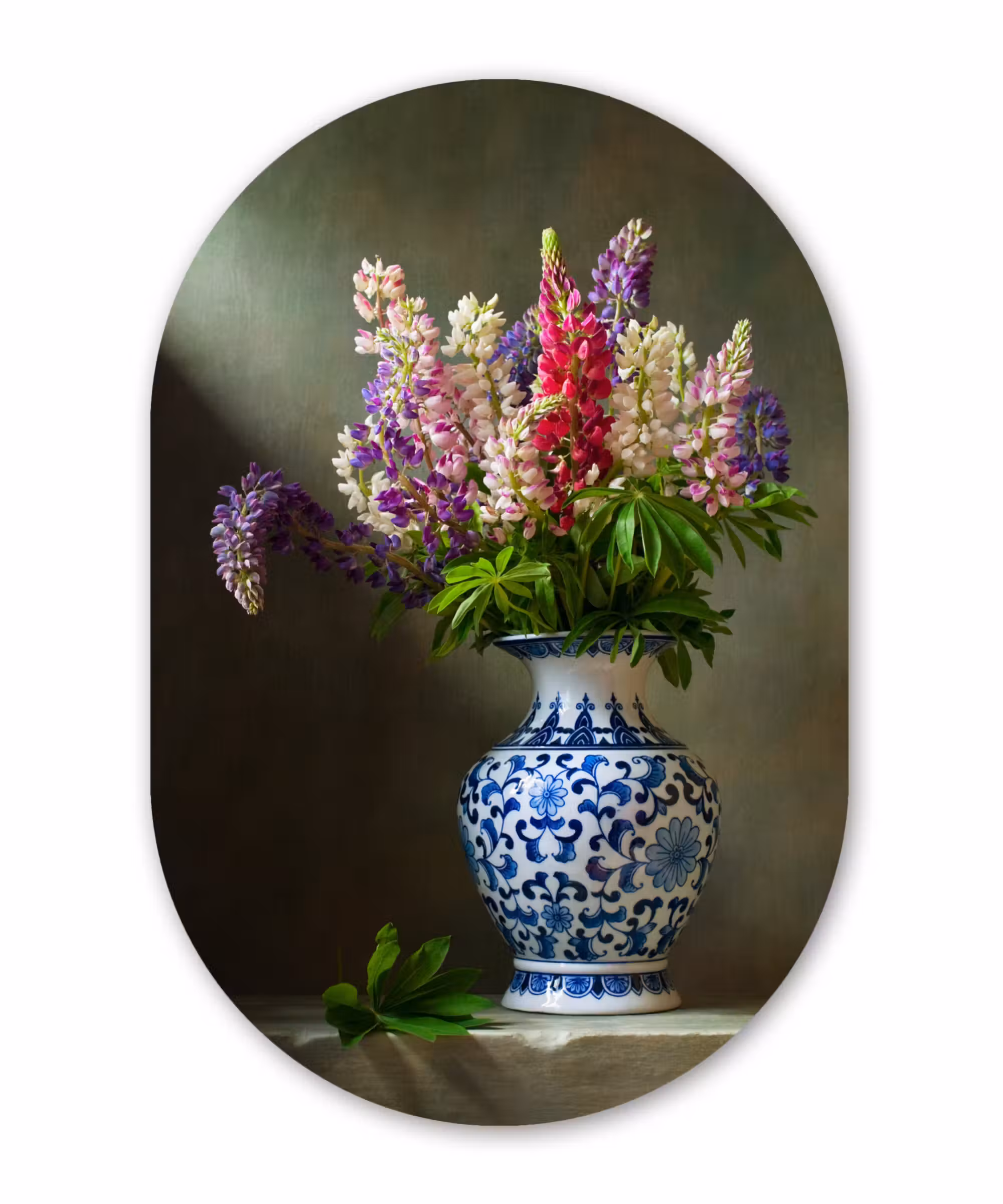 Muurovaal - Stilleven - Vaas - Bloemen