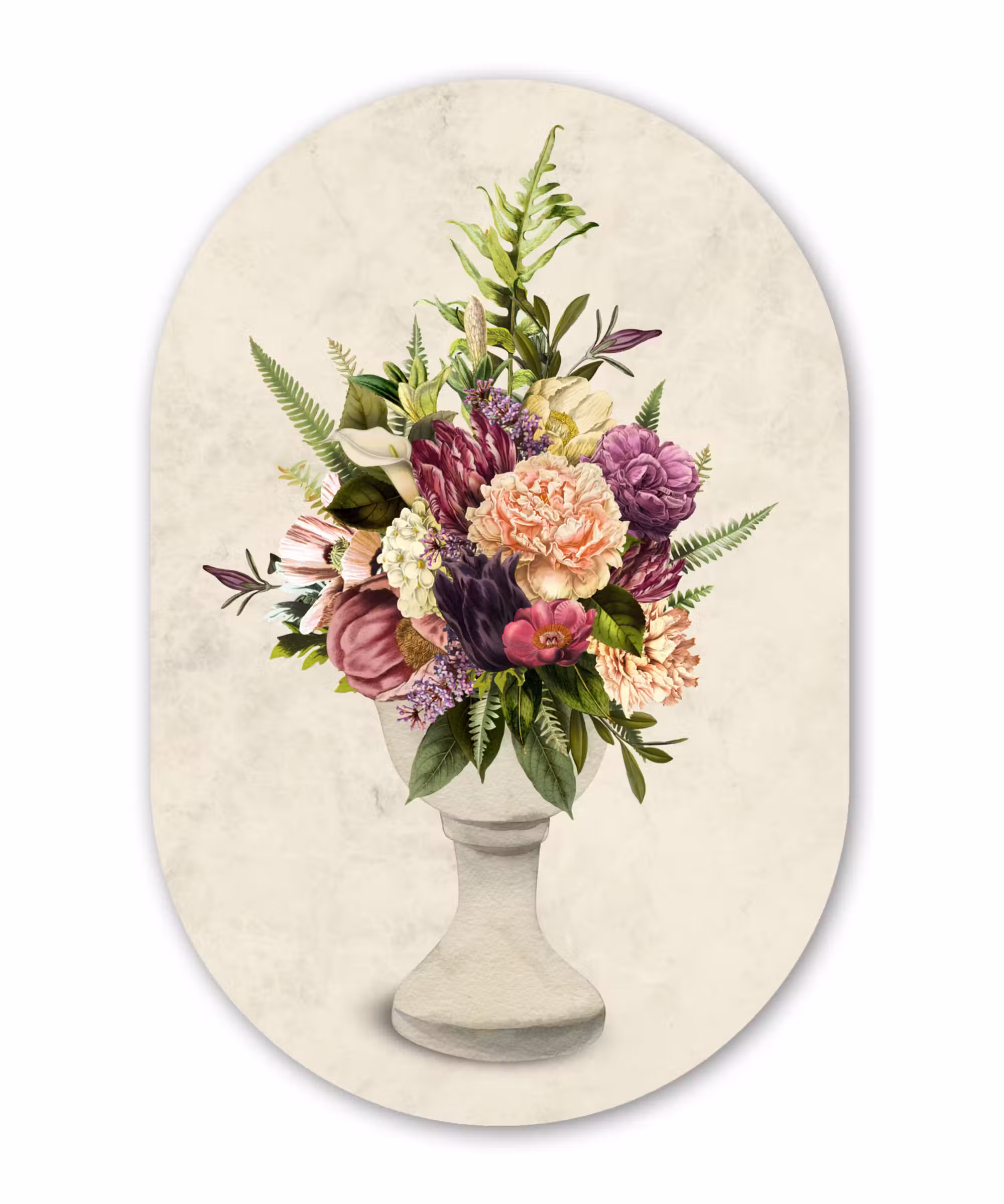 Muurovaal - Waterverf - Kleuren - Stilleven
