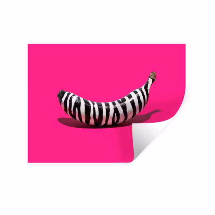 Muursticker - Banaan - Zebraprint - Roze