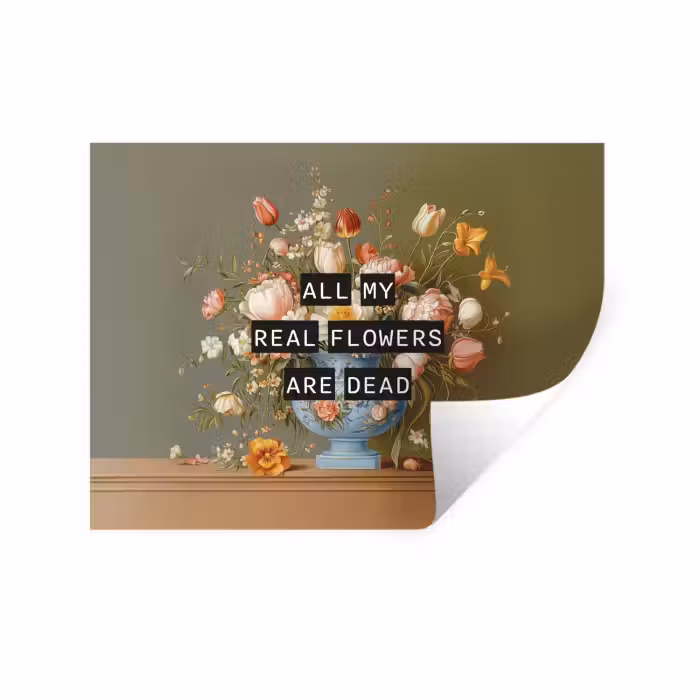 Muursticker - Bloem - Quote - Vintage - Art