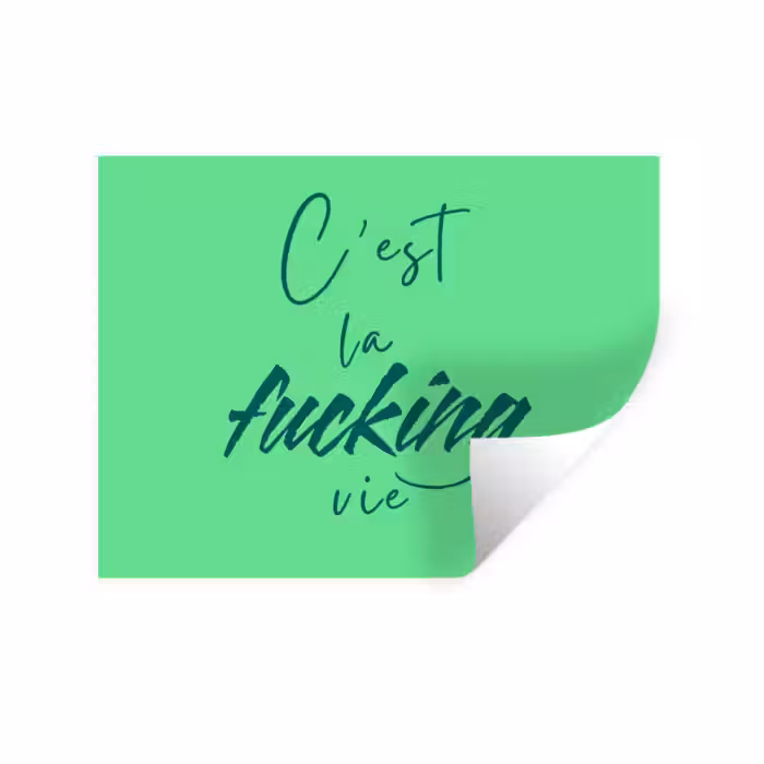 Muursticker - c'est la fucking vie - Groen - Penseelstijl