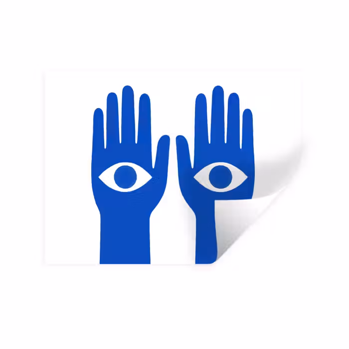 Muursticker - Handen - Twee - Ogen - Blauw