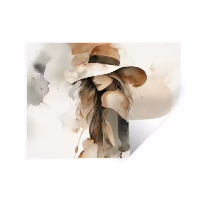Muursticker - Mysterieus - Vrouw - Sepia