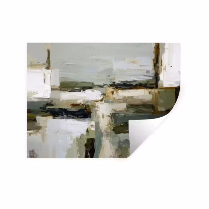 Muursticker - Penseelstreken - Groen - Abstract - Japandi