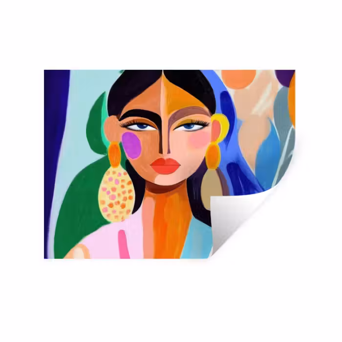 Muursticker - Portret - Vrouw - Modern