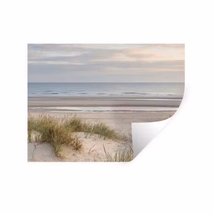 Muursticker - Zandstrand - Bewolkt - Duinen