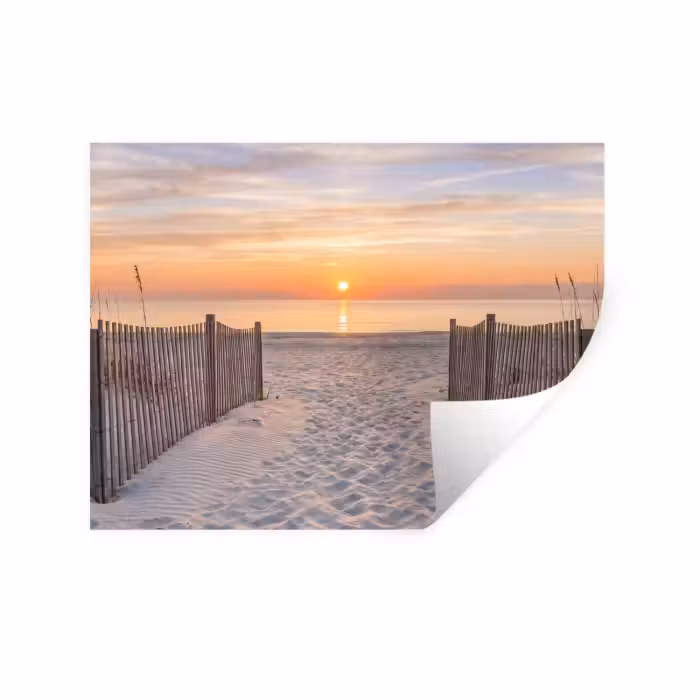 Muursticker - Zonsondergang - Strand - Zand
