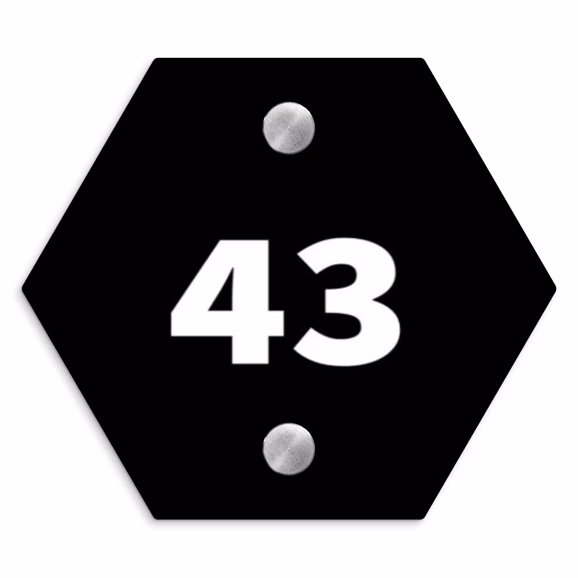 Naambordje voordeur - Hexagon - Effen - Zwart - Traditioneel