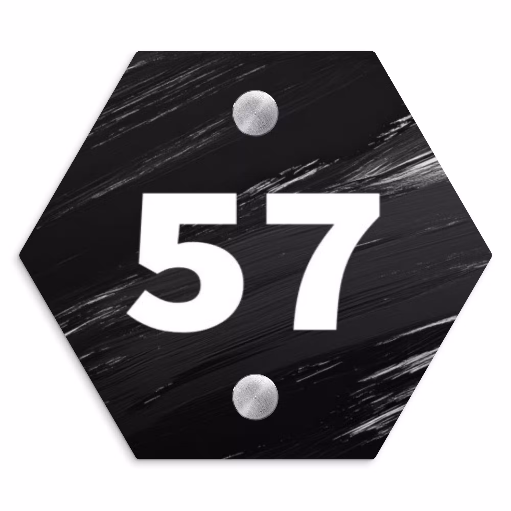 Naambordje voordeur - Hexagon - Zwart verftextuur - Traditioneel
