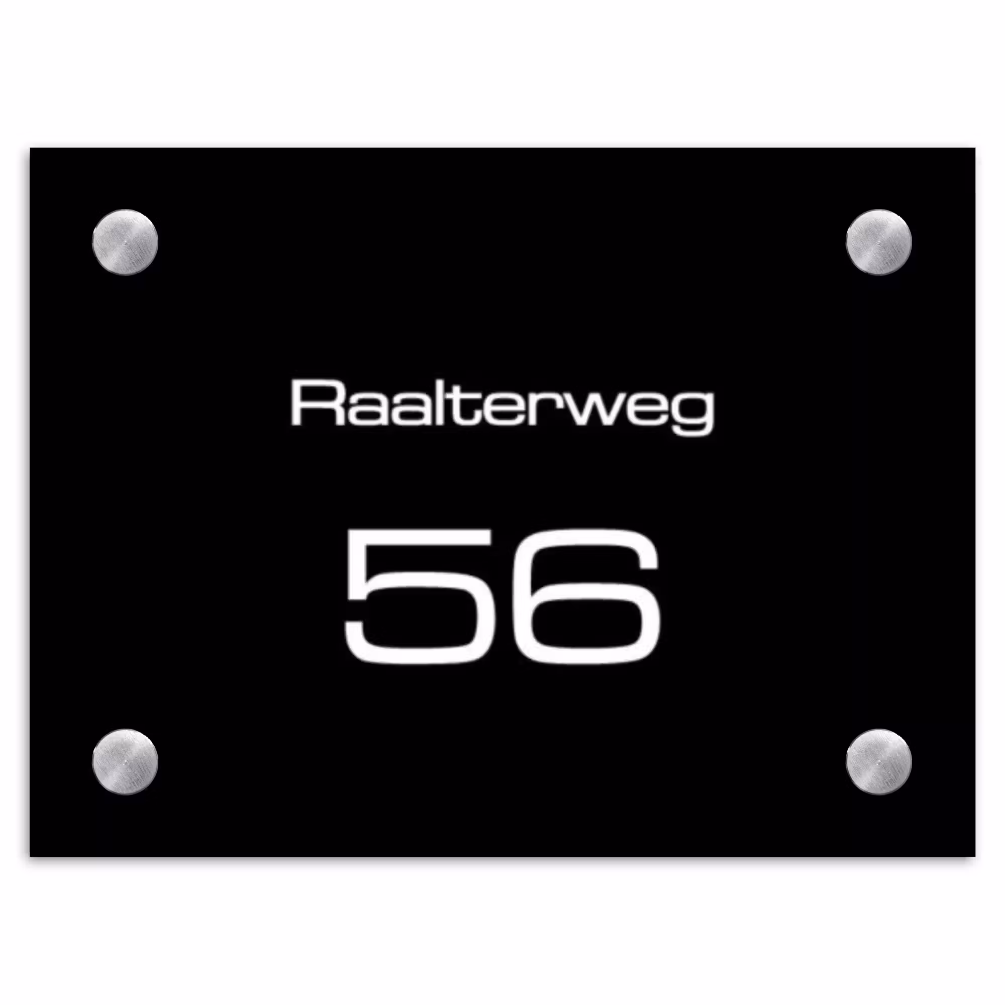 Naambordje voordeur - Rechthoek - Effen - Zwart - Modern