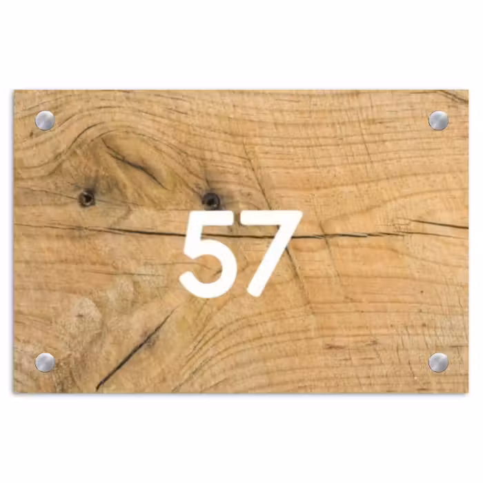 Naambordje voordeur - Rechthoek - Hout - Traditioneel