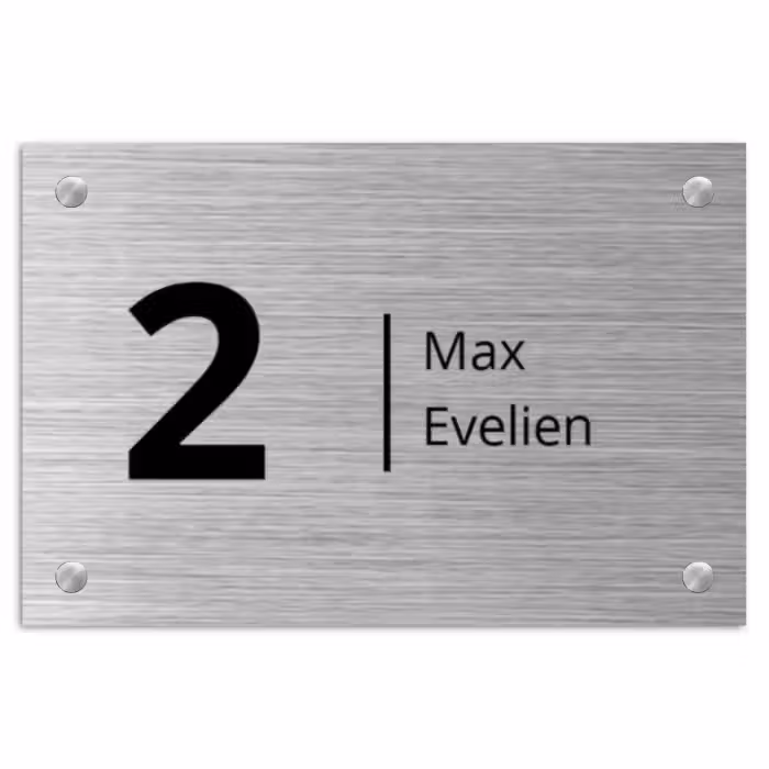 Naambordje voordeur - Rechthoek - Metaaleffect - Modern