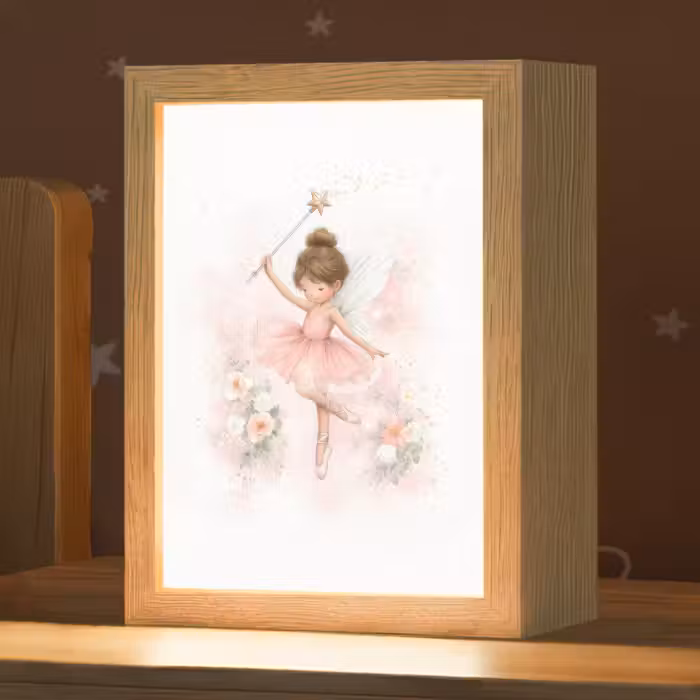 Nachtlampje - Ballerina - Fee - Bloemen - Roze