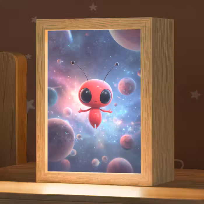 Nachtlampje - Buitenaards wezen - Rood - Planeten