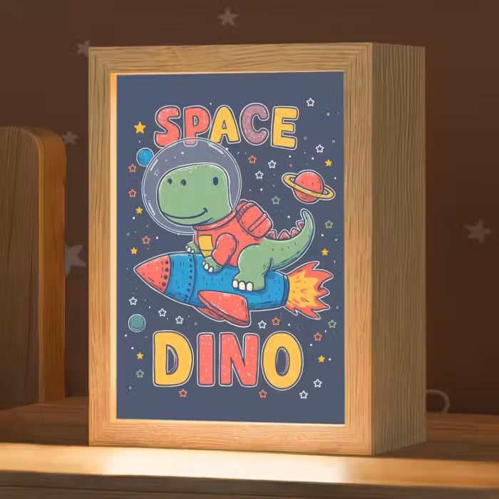 Nachtlampje - Dino - Raket - Kleurrijk