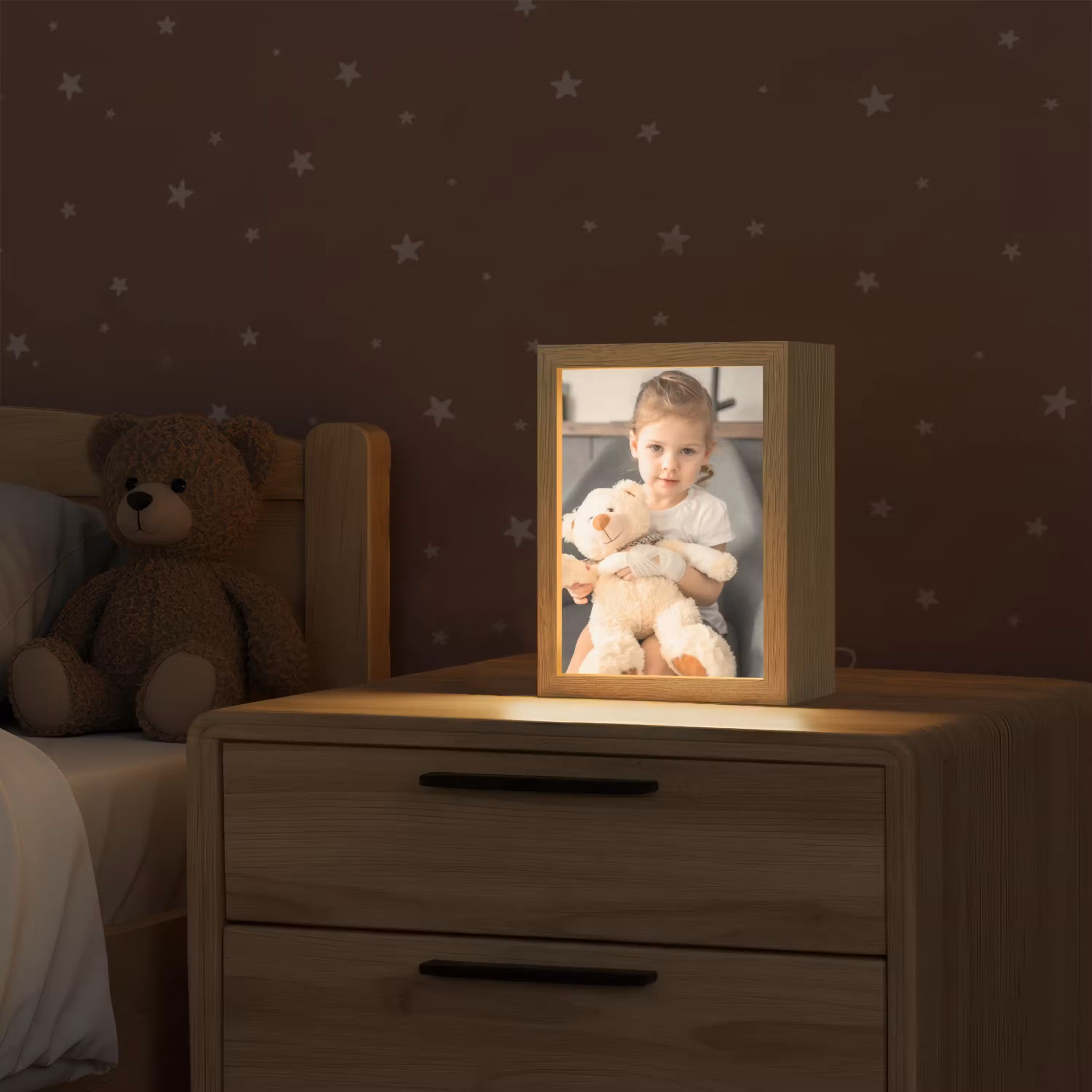 Foto op nachtlampje