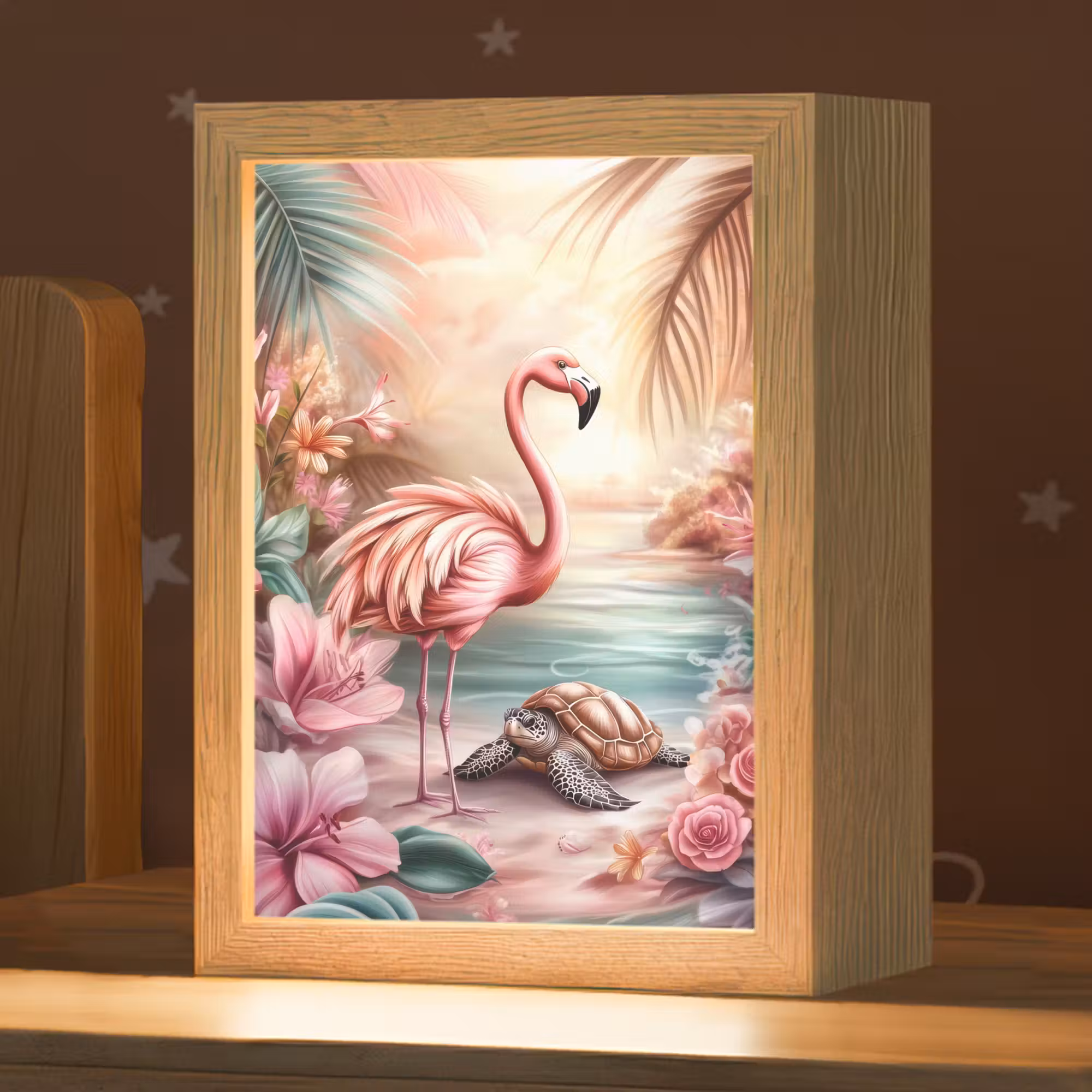 Nachtlampje - Flamingo - Schildpad - Roze