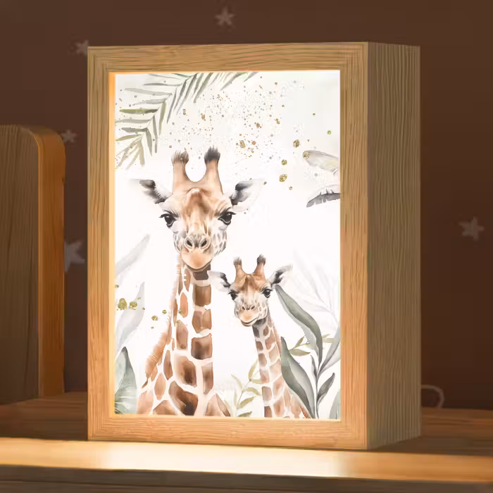 Nachtlampje - Giraffe - Bladeren - Kinderen - Dieren - Jungle