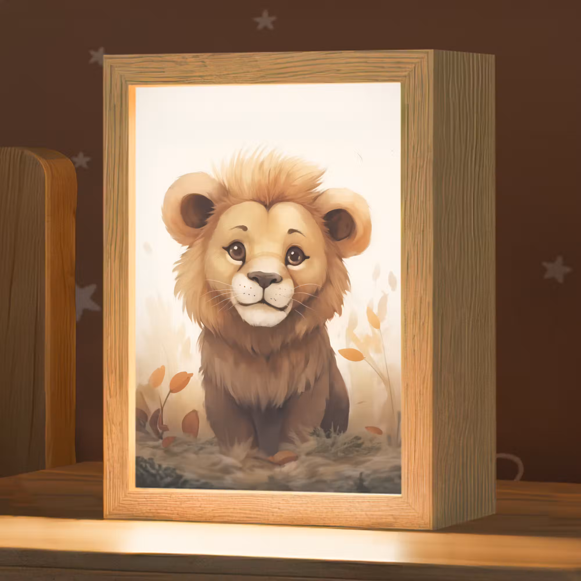 Nachtlampje - Leeuw - Dieren - Kinderen - Bruin - Meisje