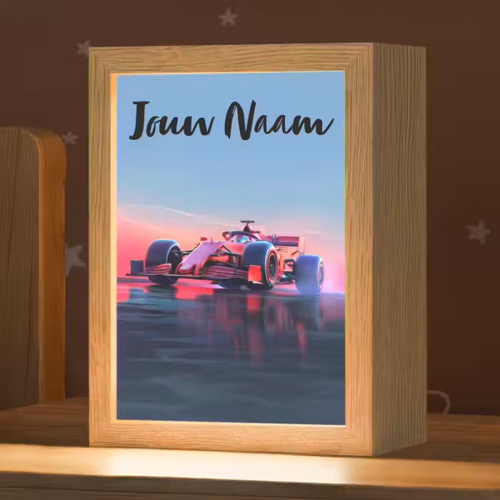 Nachtlampje met naam - Formule 1 - Race - Auto - Jongens