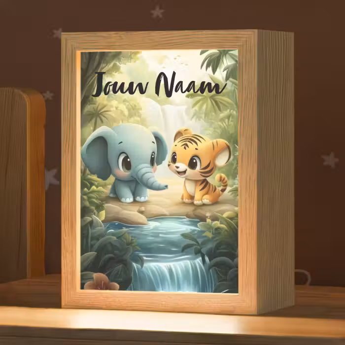 Nachtlampje met naam - Olifant - Tijger - Bos - Jungle