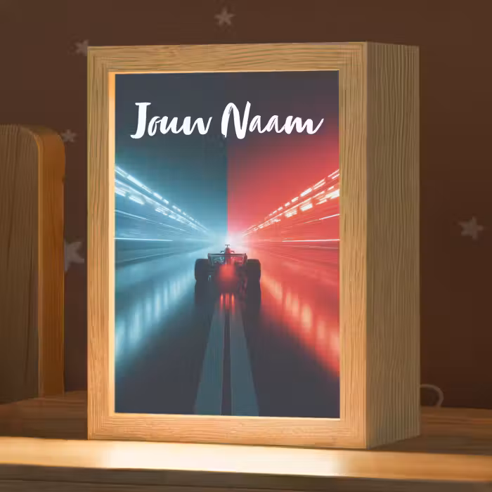 Nachtlampje met naam - Raceauto - Verlichting - Neon - Rood