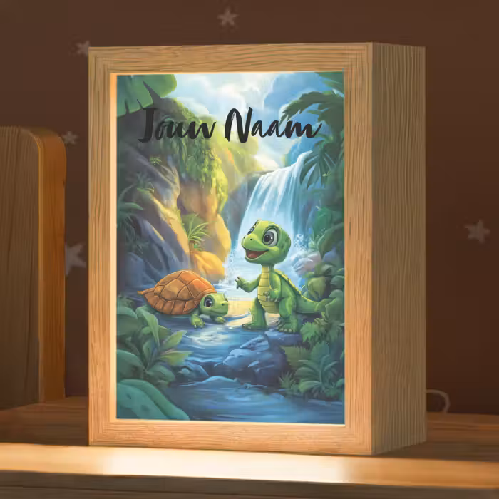 Nachtlampje met naam - Schildpad - Dino - Jungle - Waterval