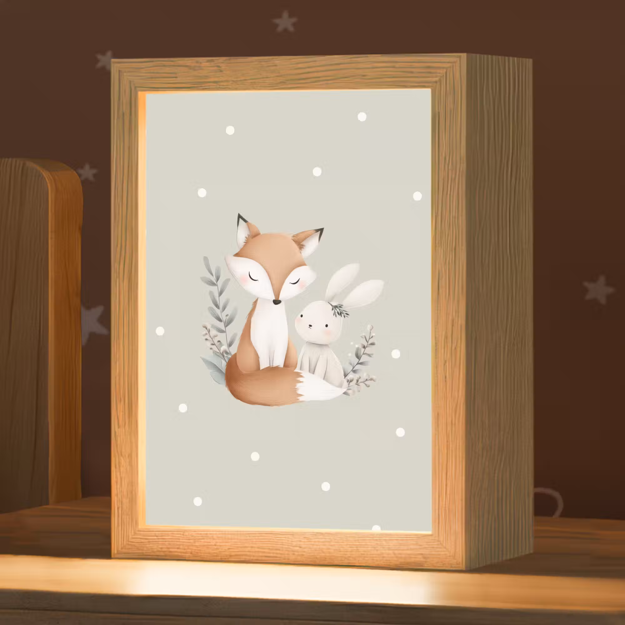 Nachtlampje - Minimalistisch - Dieren - Bladeren - Stippen
