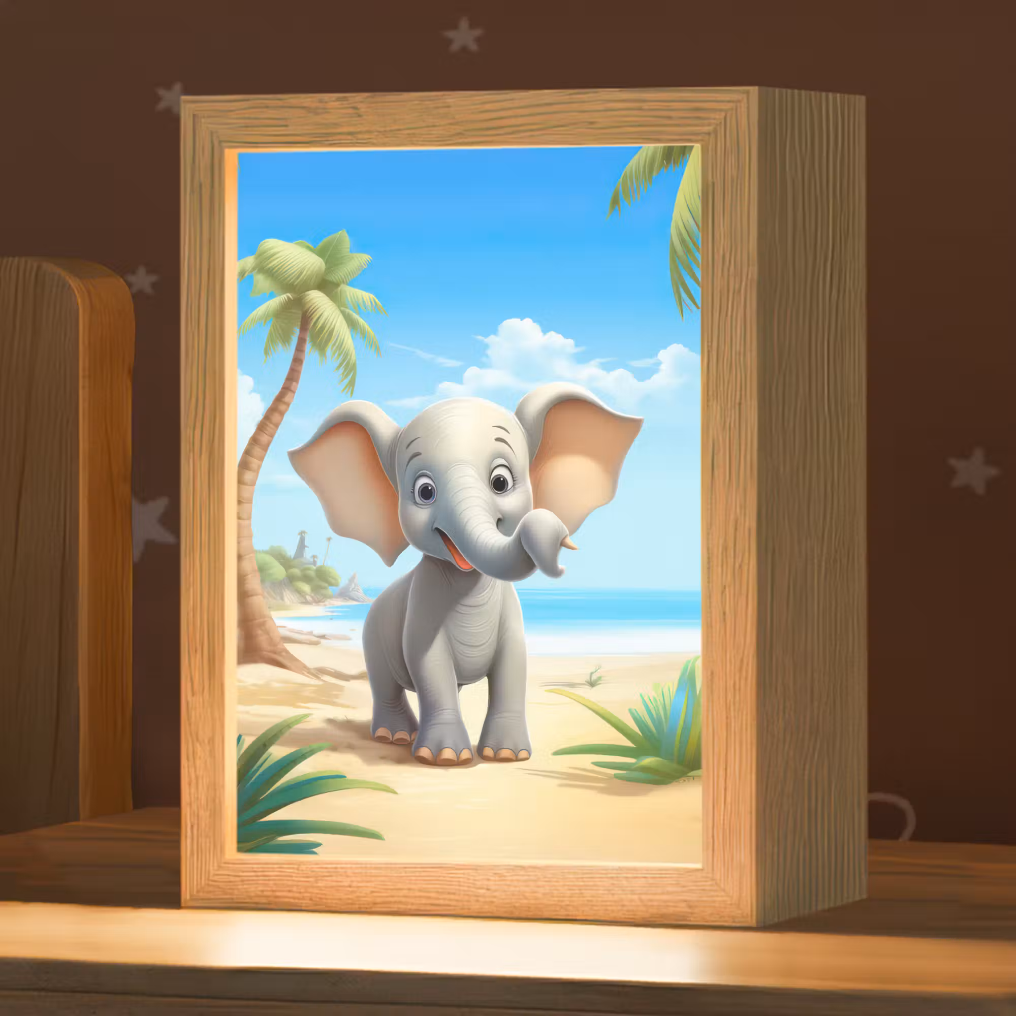Nachtlampje - Olifant - Strand - Dieren - Meisjes - Kind