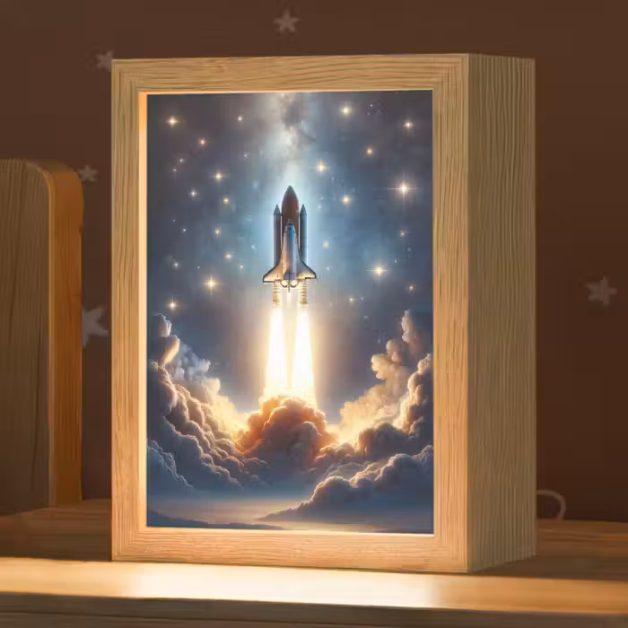 Nachtlampje - Ruimtevaart - Raket - Space - Sterren