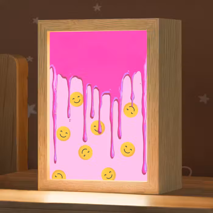Nachtlampje - Smiley - Roze - Glazuur