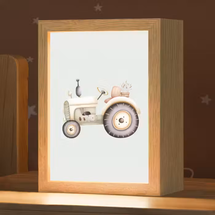 Nachtlampje - Vintage - Tractor - Pastel