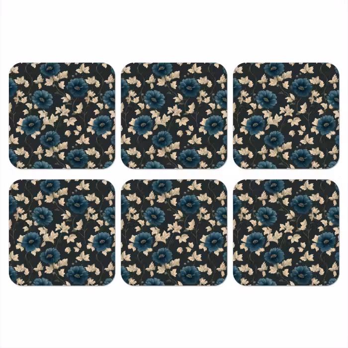 Onderzetter - Botanisch - Bloemen - Blauw