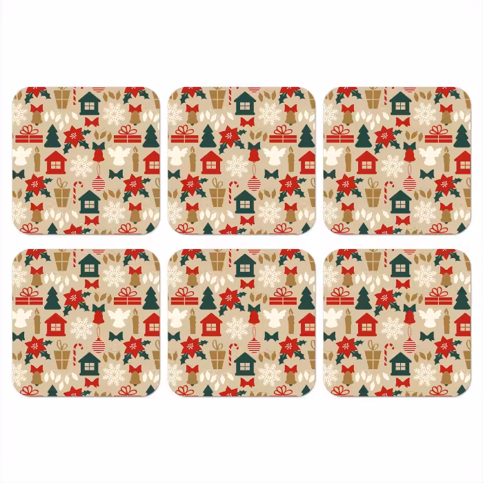 Onderzetter - Illustratie - Kerst - Beige
