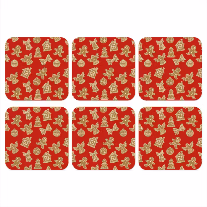 Onderzetter - Illustratie - Koekjes - Rood