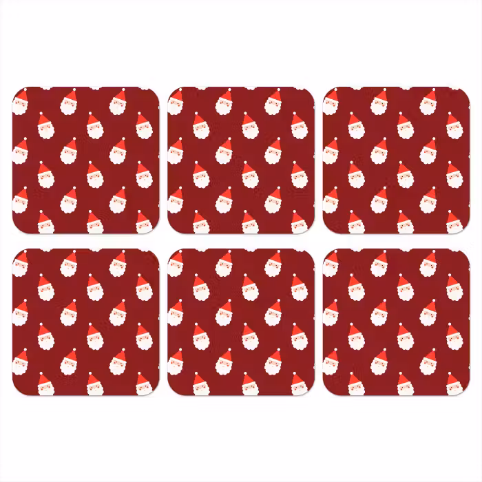 Onderzetter - Kerst - Kerstman - Rood