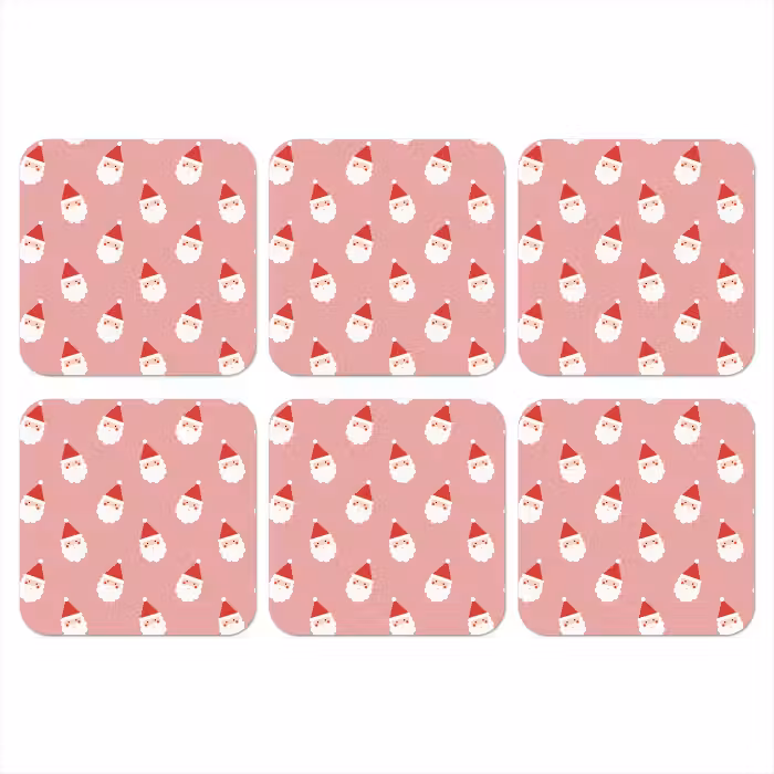Onderzetter - Kerst - Kerstman - Roze