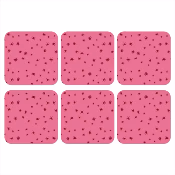 Onderzetter - Kerst - Ster - Rood - Roze