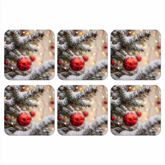 Onderzetter - Kerstbal - Sneeuw - Winter