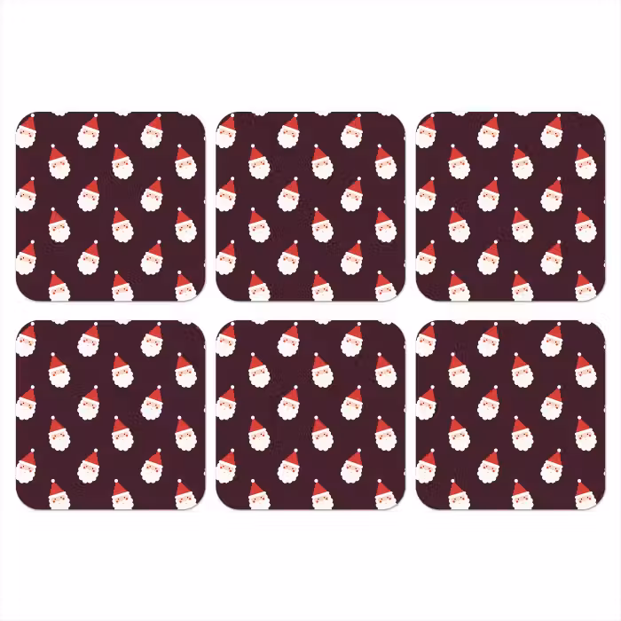 Onderzetter - Kerstman - Kerst - Donker - Rood
