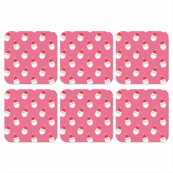 Onderzetter - Kerstman - Kerst - Rood - Roze